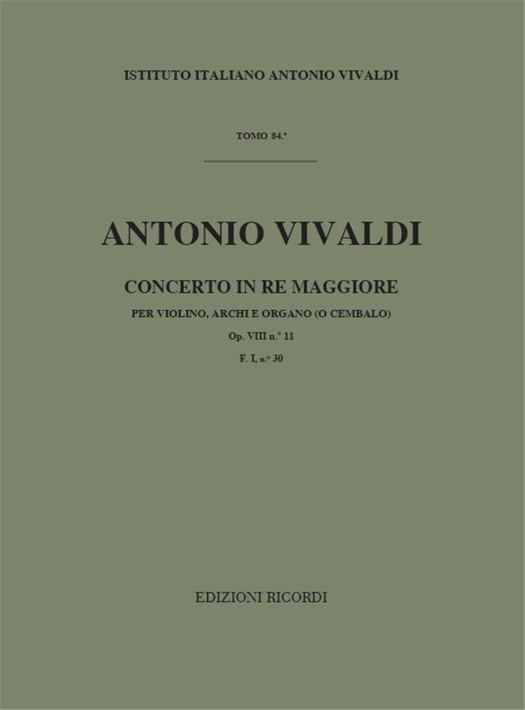Concerti Per Vl., Archi E B.C.: In Re Op.VIII